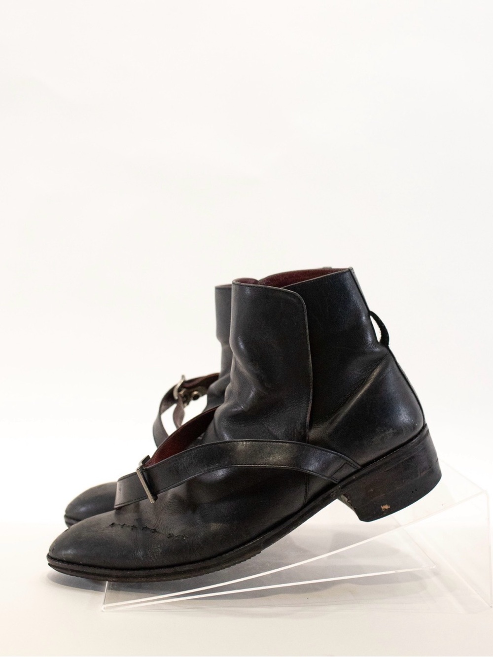 Loveless Men's Leather Strap Ankle Boots - Picture 3 of 4